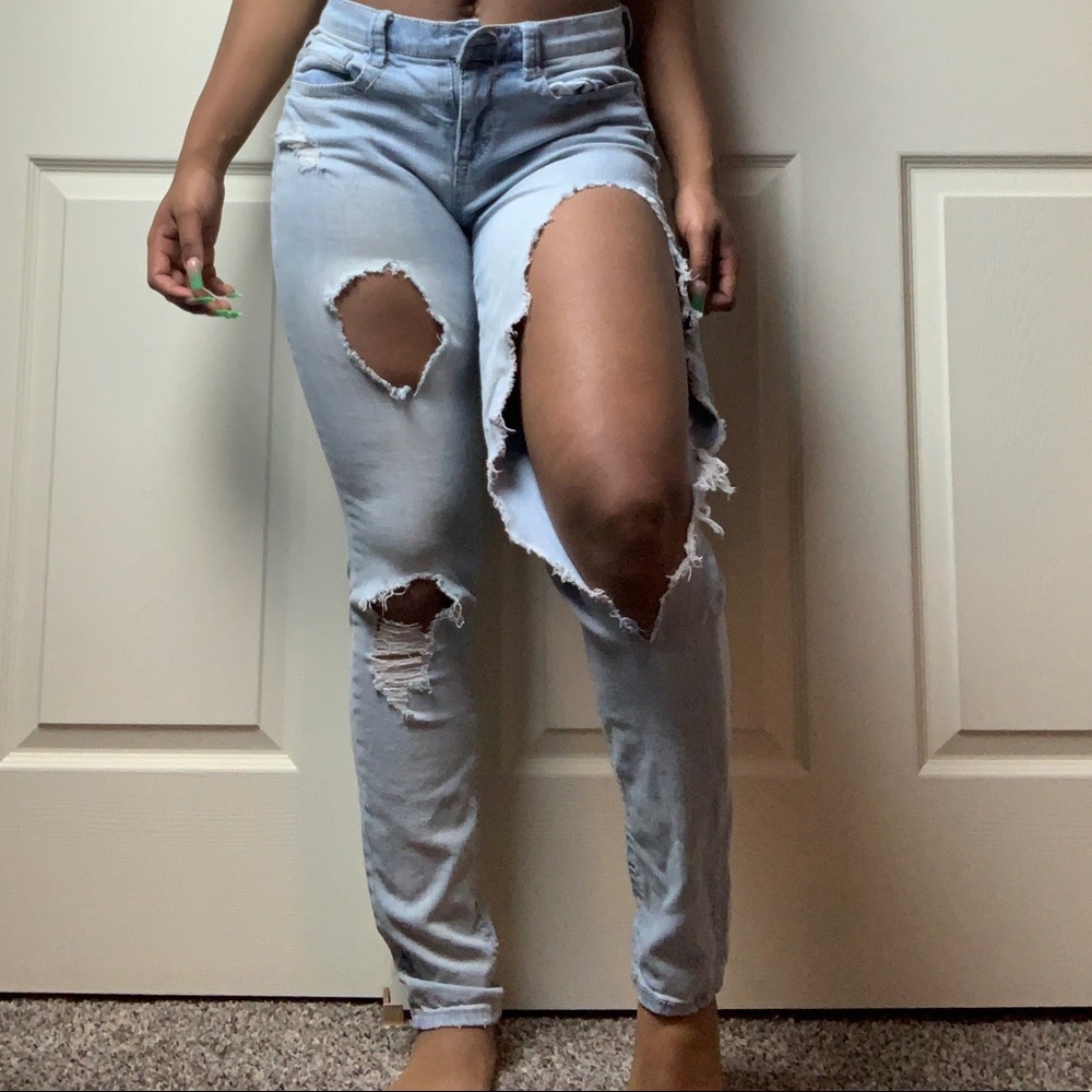 Distressed jeans